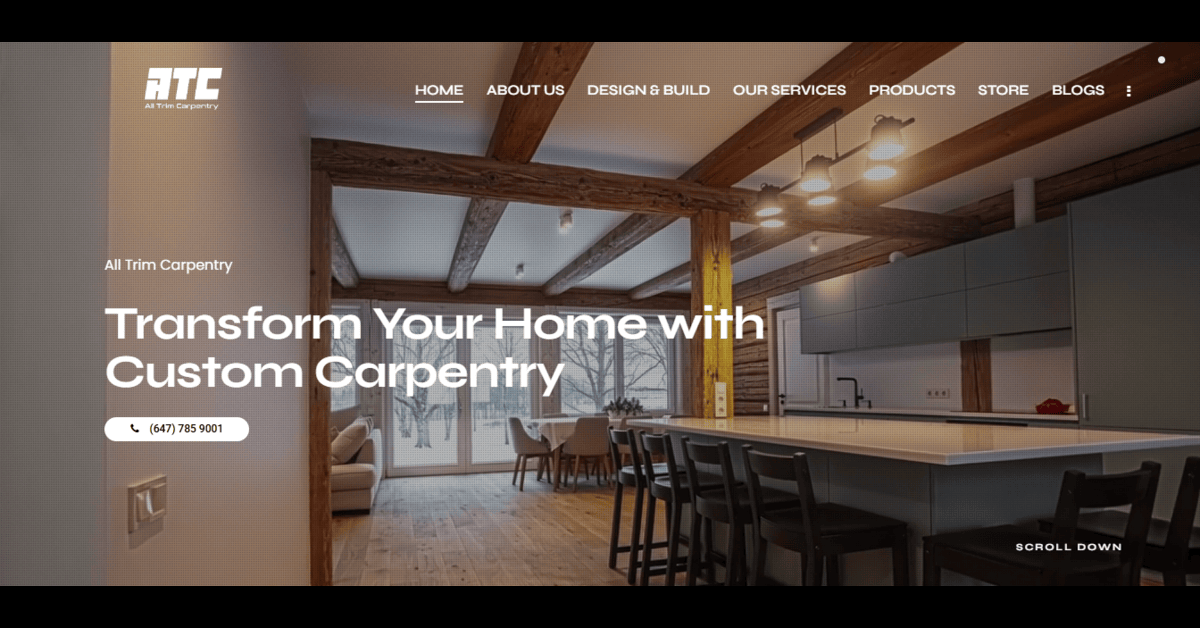 All Trim Carpentry WordPress Website Design for Custom Carpentry Services