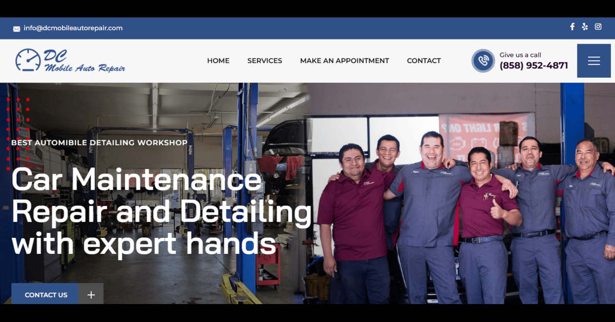 DC Mobile Auto Repair WordPress Website Design Case Study
